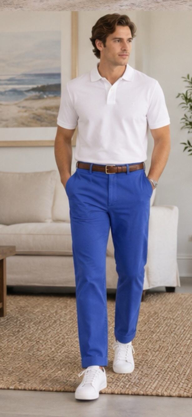 Polo Ralph Lauren Chino Pants Mens 32x30 Blue Stretch Classic Fit Preppy